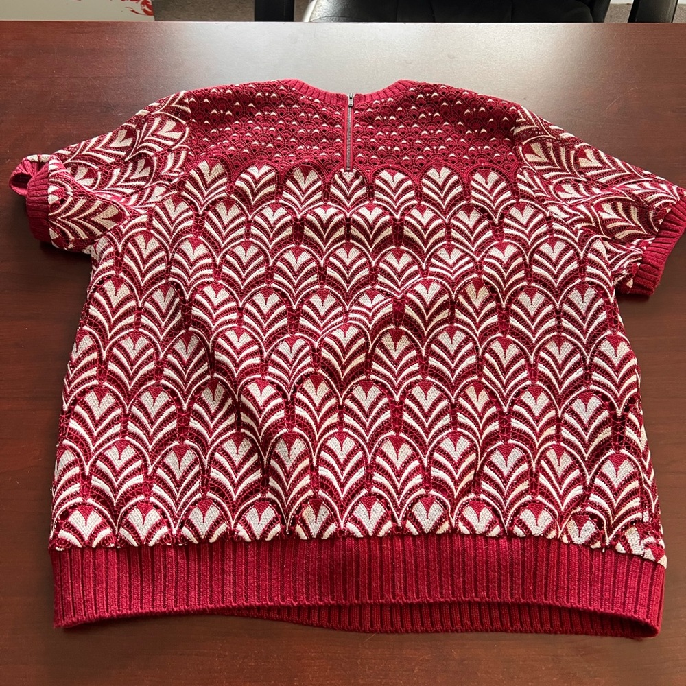 Daniel Rainn Red and White Crew Neck Sweater - Picture 7 of 9